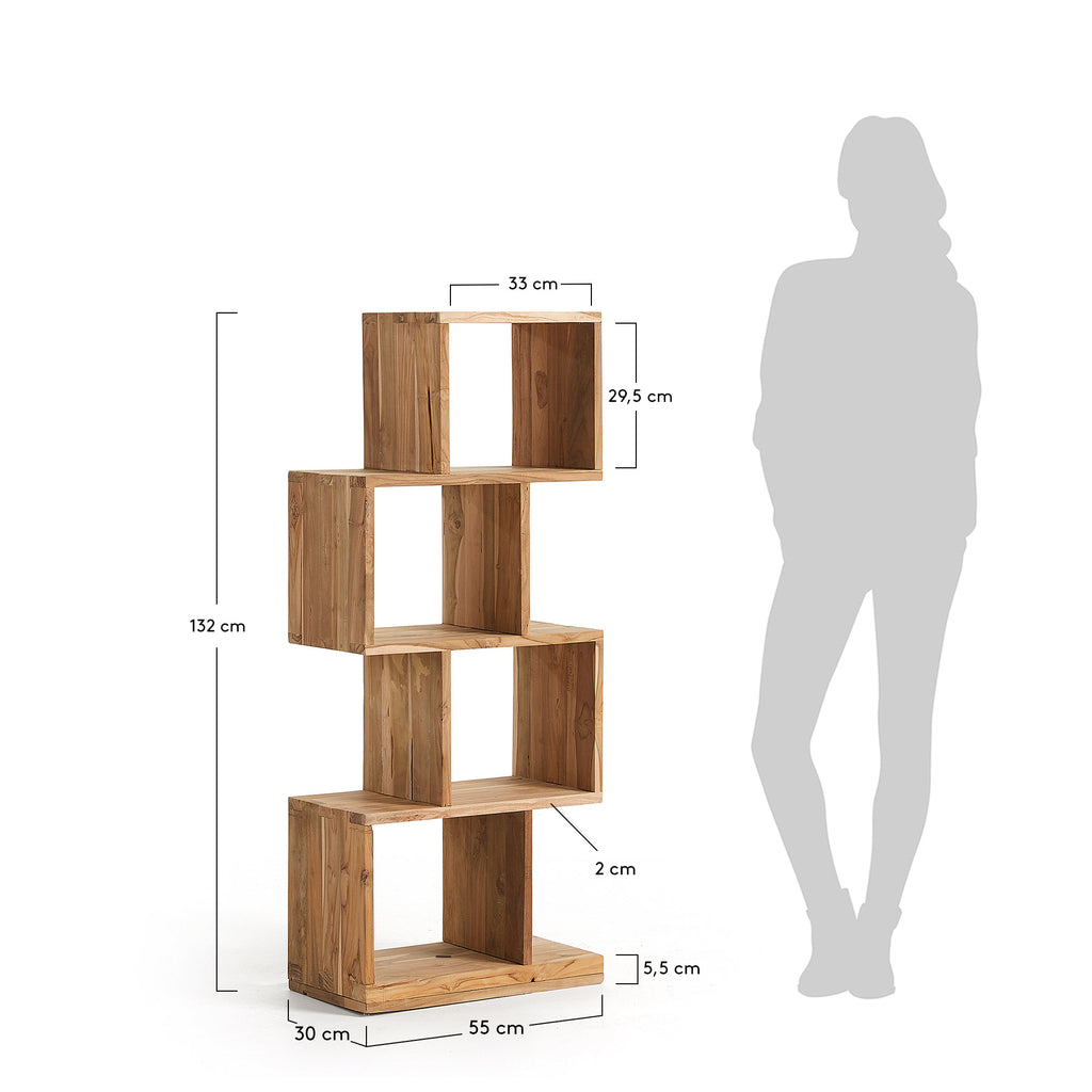Prestatgeria Aroba de fusta massissa de teca reciclada 55 x 132 cm