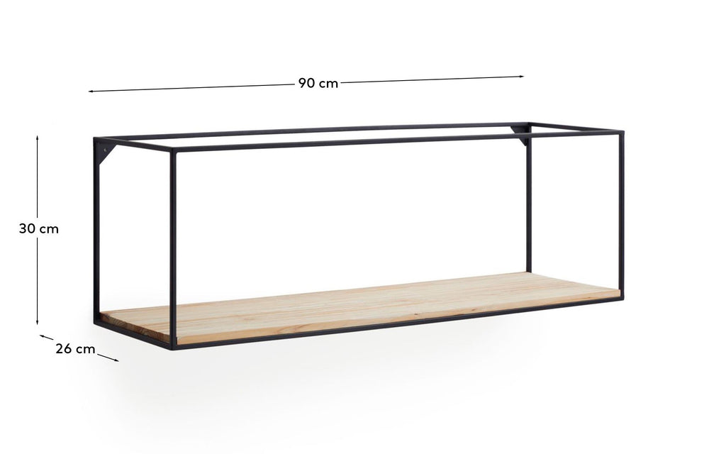 Estante Elisha de madera maciza de abeto 90 x 30 cm