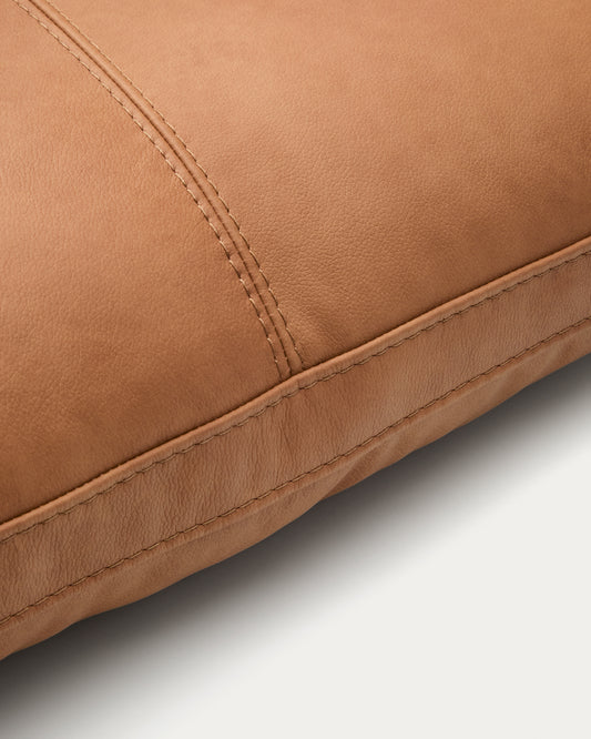 Coussin Blok en cuir marron 50 x 60 cm