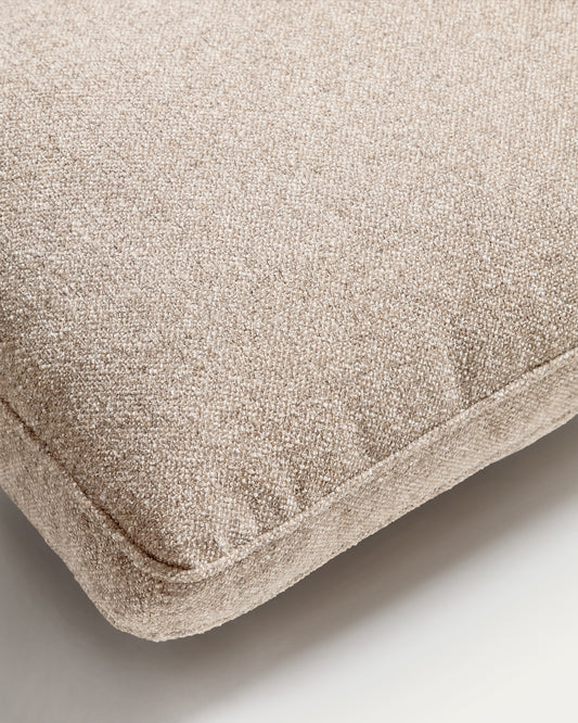 Coussin Blok en chenille beige 60 x 60 cm