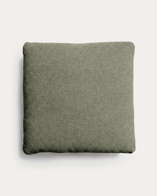 Coussin Blok en chenille vert mousse 60 x 60 cm