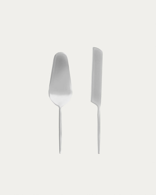 Ensemble de couverts à gâteau Crisps 2 pièces en argent