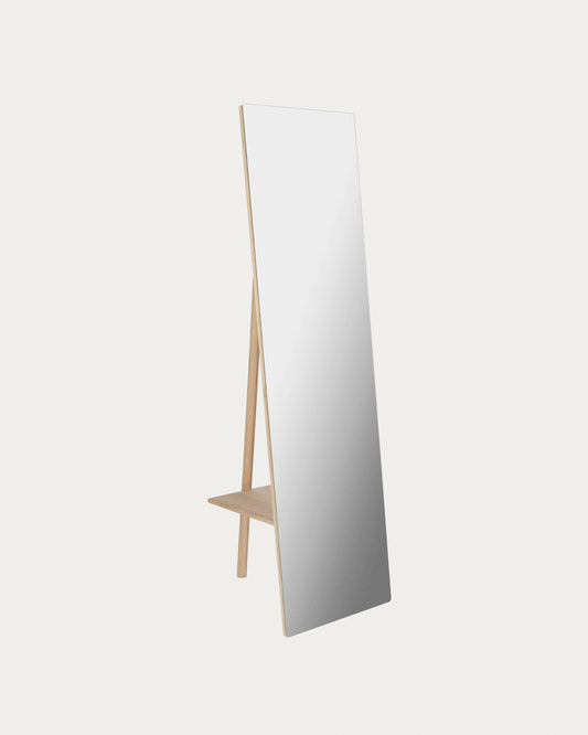 Espejo perchero de pie Keisy madera maciza abedul 45 x 160 cm