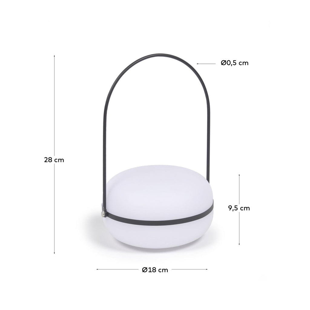 Lámpara de mesa Tea de polietileno y metal acabado negro