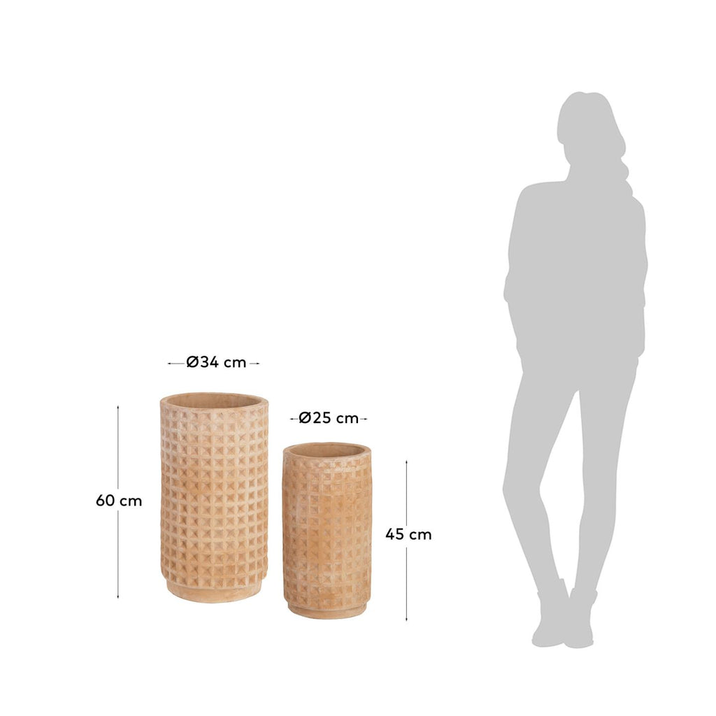 Lot de 2 pots en terre cuite Celi Ø 34 cm / Ø 25 cm