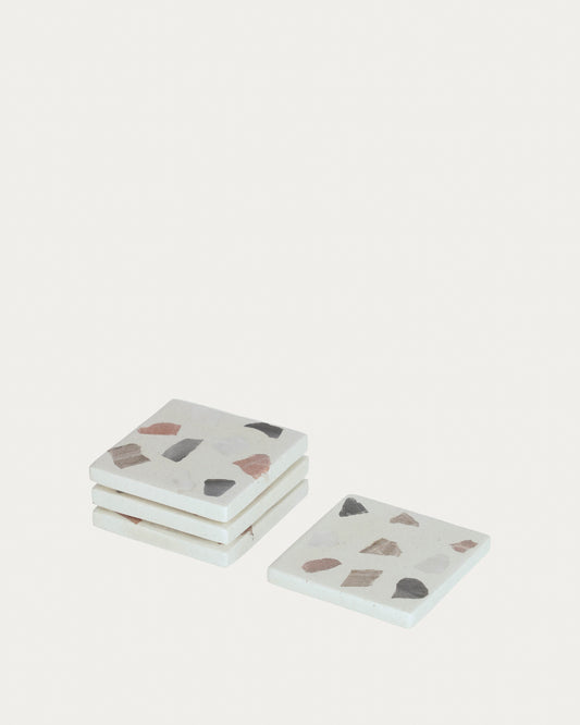 Set Temira de posavasos de terrazo multicolor