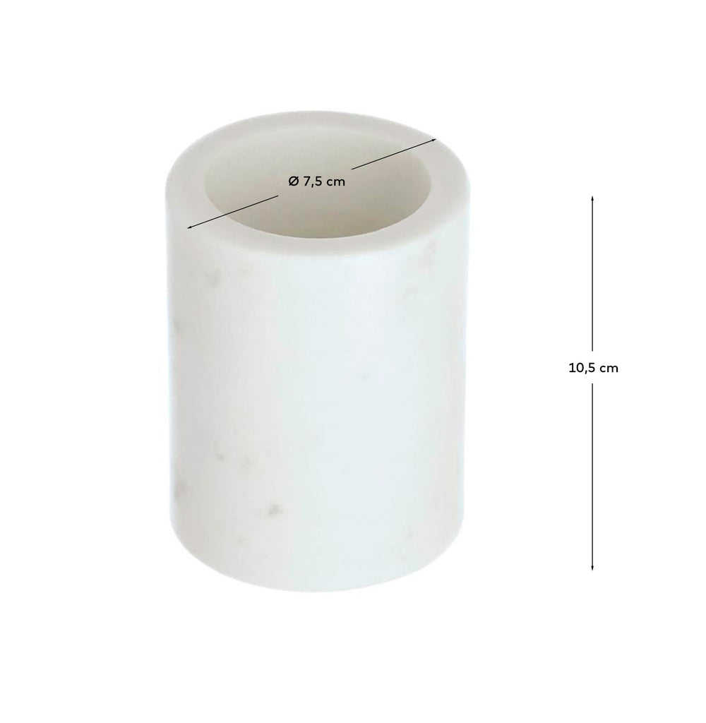 Portacepillos Elenei de mármol blanco