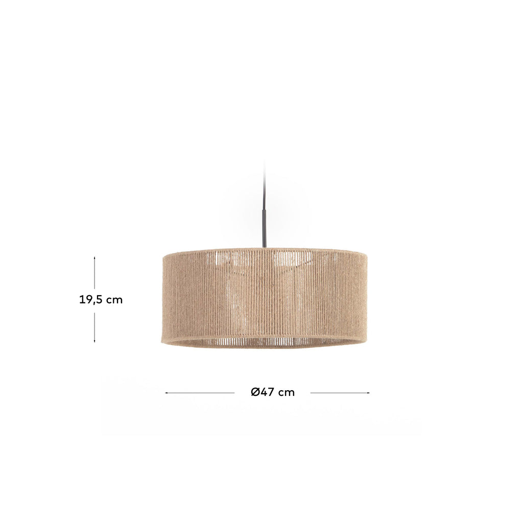 Pantalla llum de sostre Crista de jute amb acabat natural Ø 47 cm