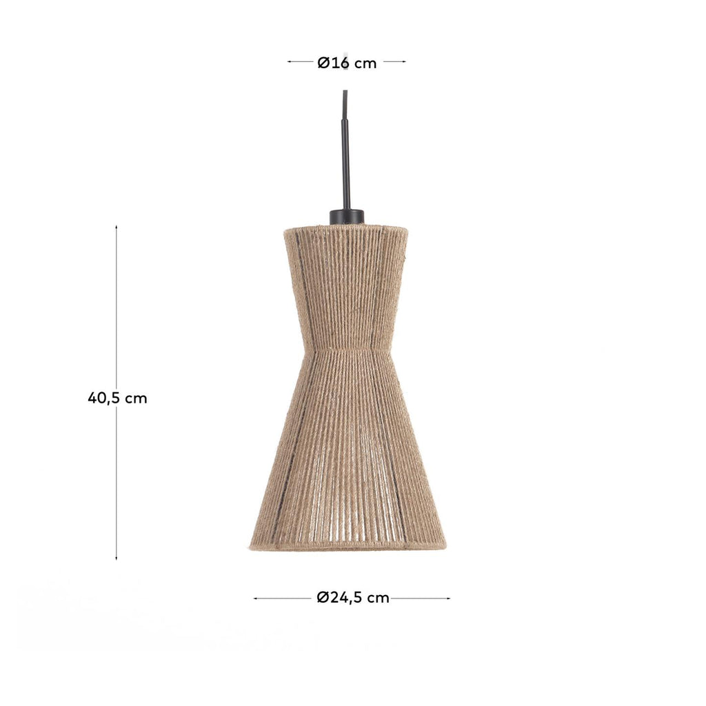 Pantalla llum de sostre Crista de jute amb acabat natural Ø 24,5 cm