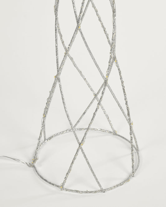 Arbre lluminós cònic platejat