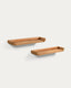 Set Shamel de 2 estantes de madera maciza de teca 50 x 5 cm