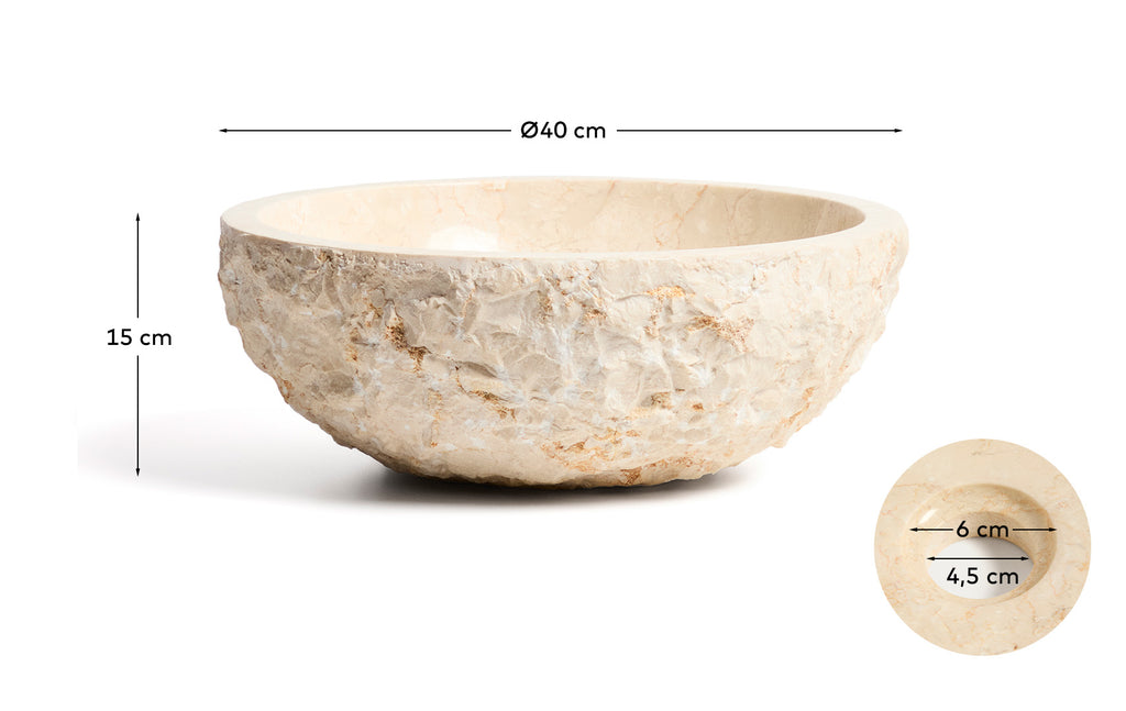 Pica de lavabo Orvane de marbre beix Ø 40 cm