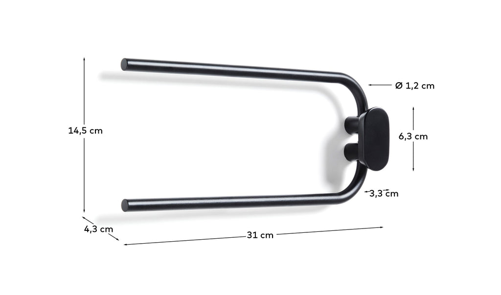 Penjador de tovalloles Arely amb 2 braços de metall negre