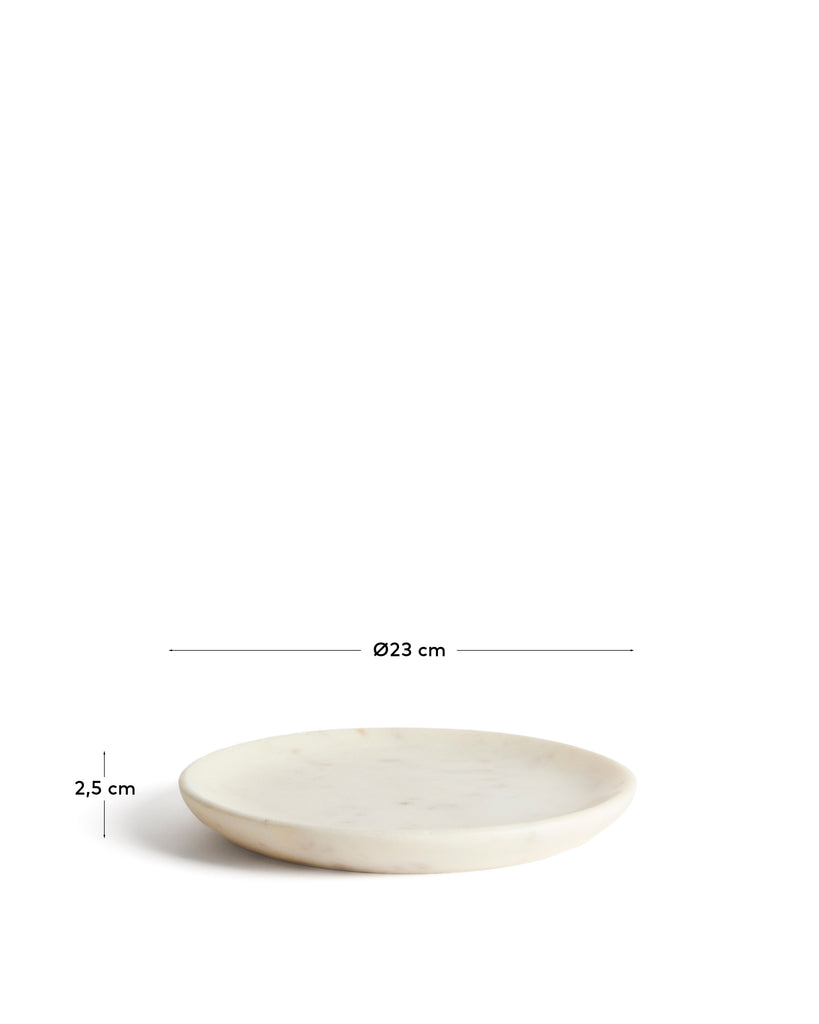 Plat de postres Erefi de marbre blanc