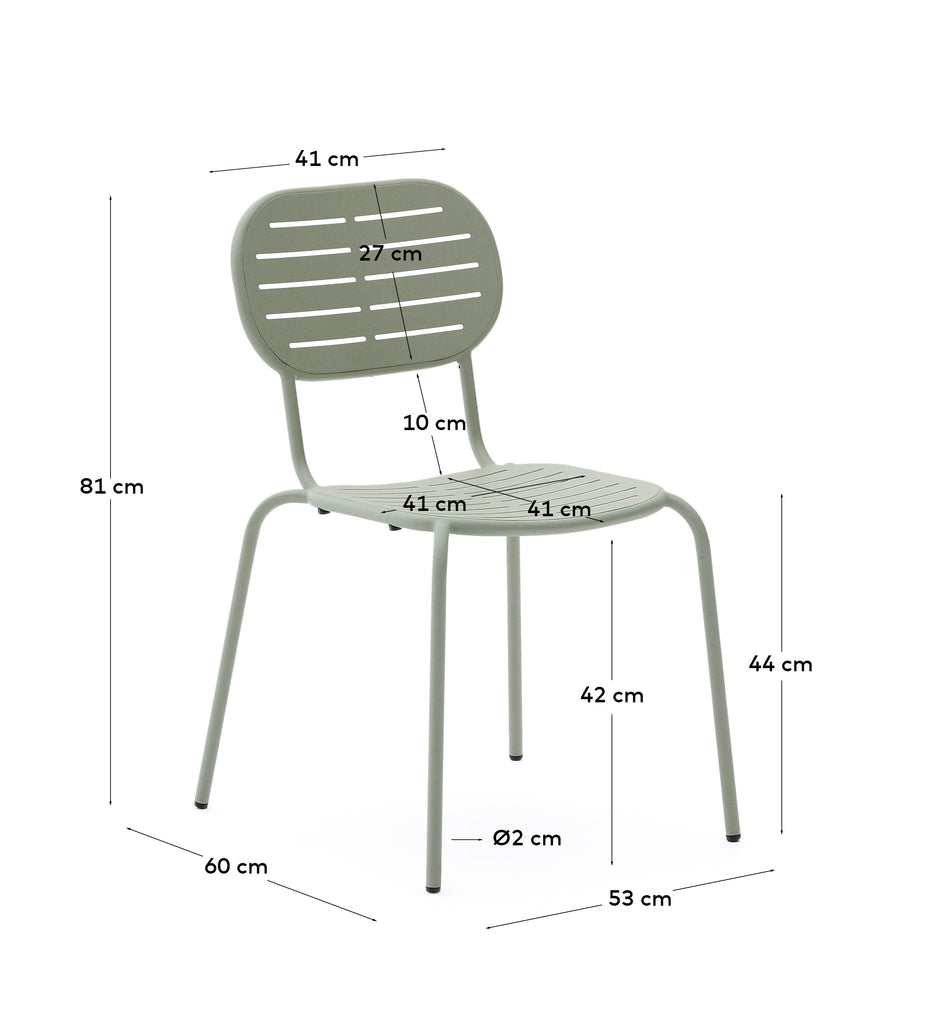Silla apilable de exterior Brai de acero galvanizado turquesa