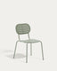 Chaise empilable d’extérieur Brai en acier galvanisé turquoise