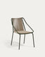 Chaise empilable d’extérieur Zivia en corde écrue et acier galvanisé vert