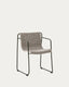 Silla apilable Maurina de acero galvanizado verde y cuerda crudo y gris