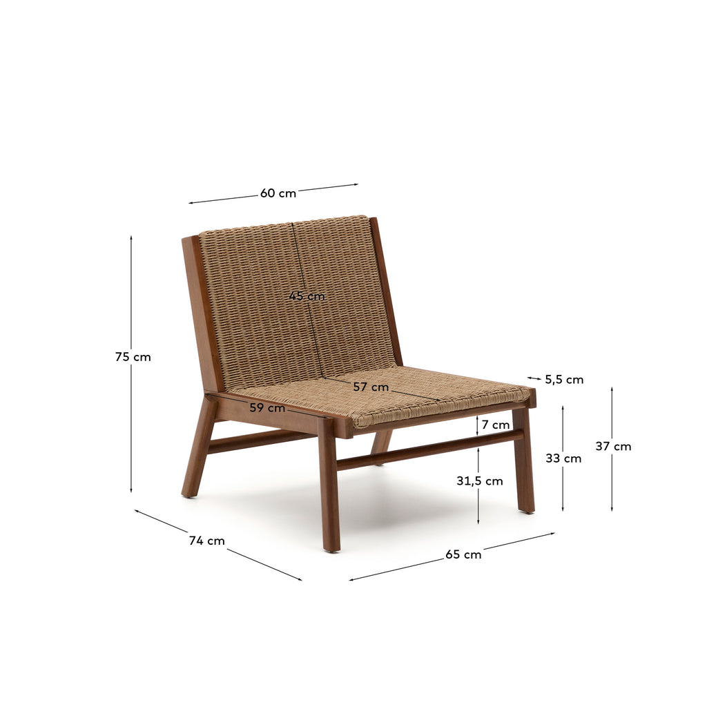 Sillón Itani de madera maciza de acacia y ratán sintético FSC 100%