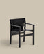 Chaise Jan en fibres de cuir recyclé noir et bois de frêne avec finition noire FSC 100 %