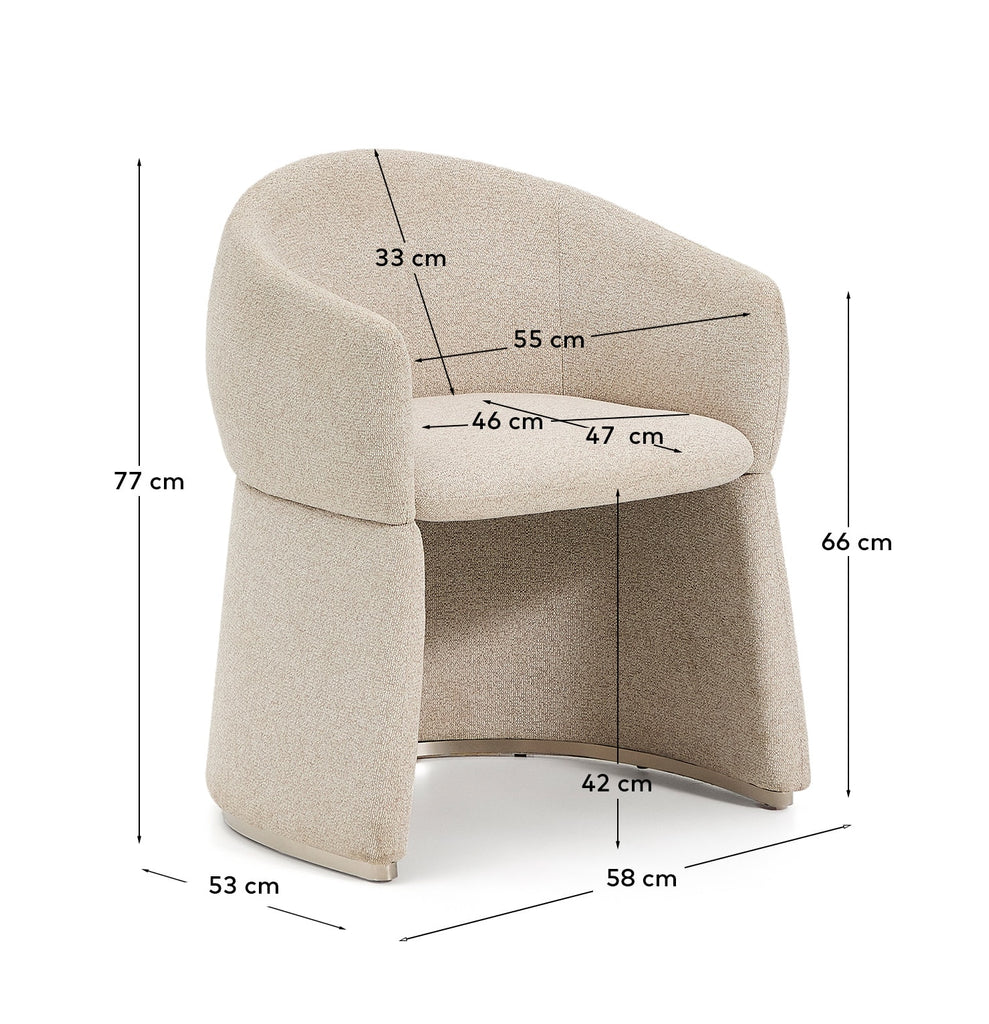 Silla Bosca de chenilla beige