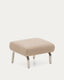 Repose-pieds Amsen marron clair avec pieds en acier inoxydable brossé 68 x 55 cm