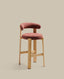 Tabouret Granite en tissu chenille terracotta et bois de frêne avec finition ton naturel FSC 100 % 75 cm