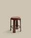 Tabouret Granite en tissu chenille marron et bois de frêne avec finition ton noyer FSC 100 % 65 cm