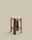 Tabouret Granite en tissu chenille beige et bois de frêne avec finition ton noyer FSC 100 % 75 cm