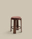 Tabouret Granite en tissu chenille marron et bois de frêne avec finition ton noyer FSC 100 % 75 cm
