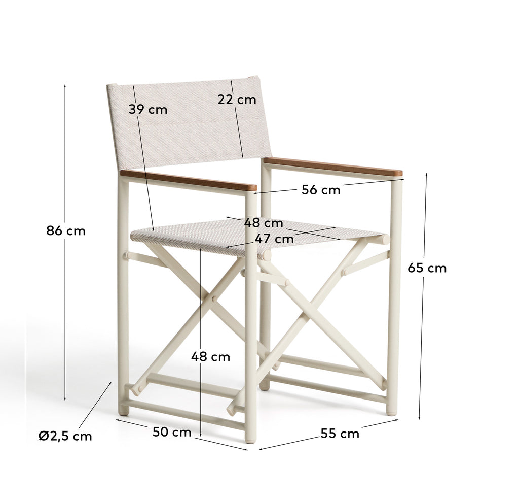 Cadira plegable d’exterior Tisno d’alumini talp i texteline talp