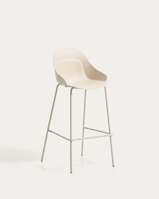 Tabouret Sanile avec pieds en acier finition beige 74 cm