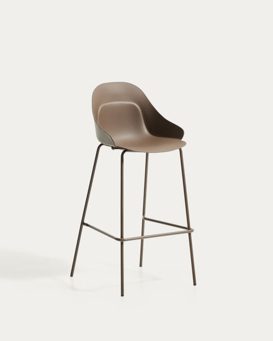 Tabouret Sanile avec pieds en acier finition marron 74 cm