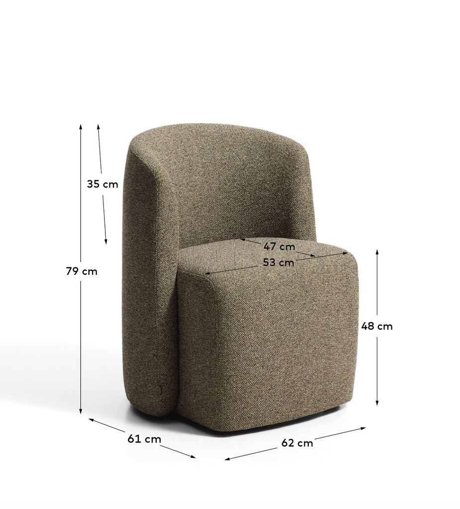 Silla Corvena de chenilla verde oliva FSC Mix Credit