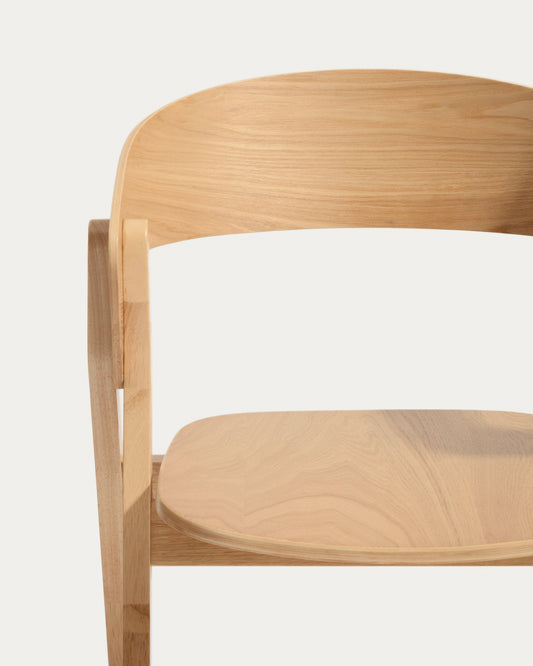 Chaise Godia en placage de chêne avec finition ton naturel