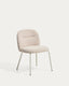 Cadira Arino de xenilla beix i potes de metall beix FSC 100%