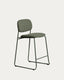 Tabouret empilable Meli en chenille verte et pieds en métal vert FSC Mix Credit 65 cm