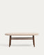 Banc Helda de xenilla marró i fusta massissa de roure acabat noguera FSC Mix Credit 122 cm
