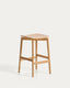 Tabouret Evera en placage de chêne avec finition ton naturel 65 cm 