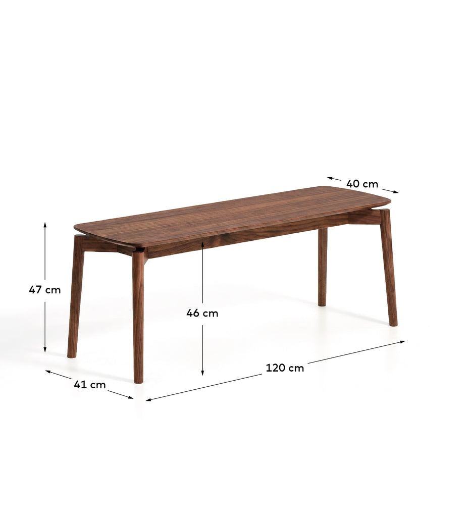 Banco Evera de chapa de roble con acabado en tono nogal 122 cm