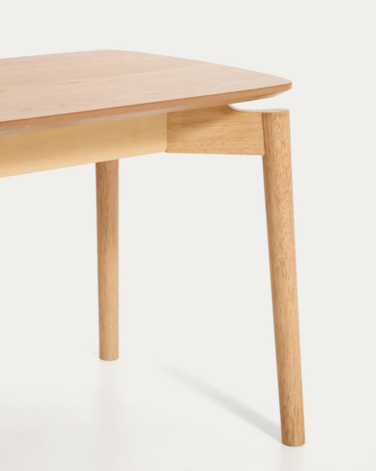 Banc Evera de xapa de roure amb acabat en to natural 122 cm