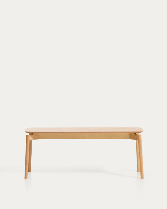 Banco Evera de chapa de roble con acabado en tono natural 122 cm