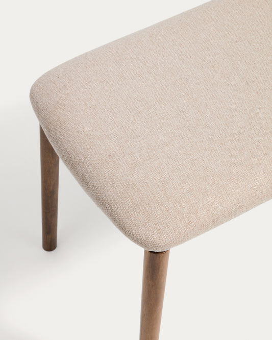 Banc Evera de xapa de roure amb acabat en to noguera i xenilla marró 122 cm