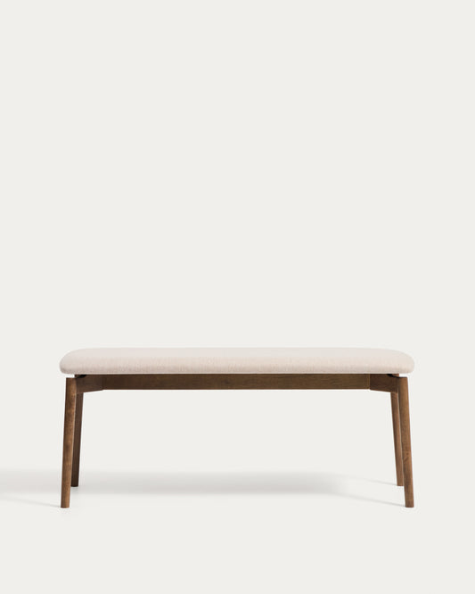 Banc Evera de xapa de roure amb acabat en to noguera i xenilla marró 122 cm