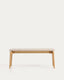Banco Evera de chapa de roble con acabado en tono natural y chenilla beige 122 cm