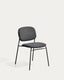 Silla apilable Meli de chenilla gris y patas de metal gris FSC Mix Credit
