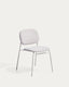 Silla apilable Meli de chenilla beige y patas de metal beige FSC Mix Credit