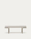 Banc Compo de xenilla beix i estructura de metall gris 130 cm
