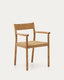 Silla Yalia de madera maciza de roble con acabado natural y asiento de cuerda FSC Mix Credit