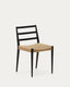 Silla Analy de madera maciza de roble con acabado negro y asiento de cuerda FSC Mix Credit